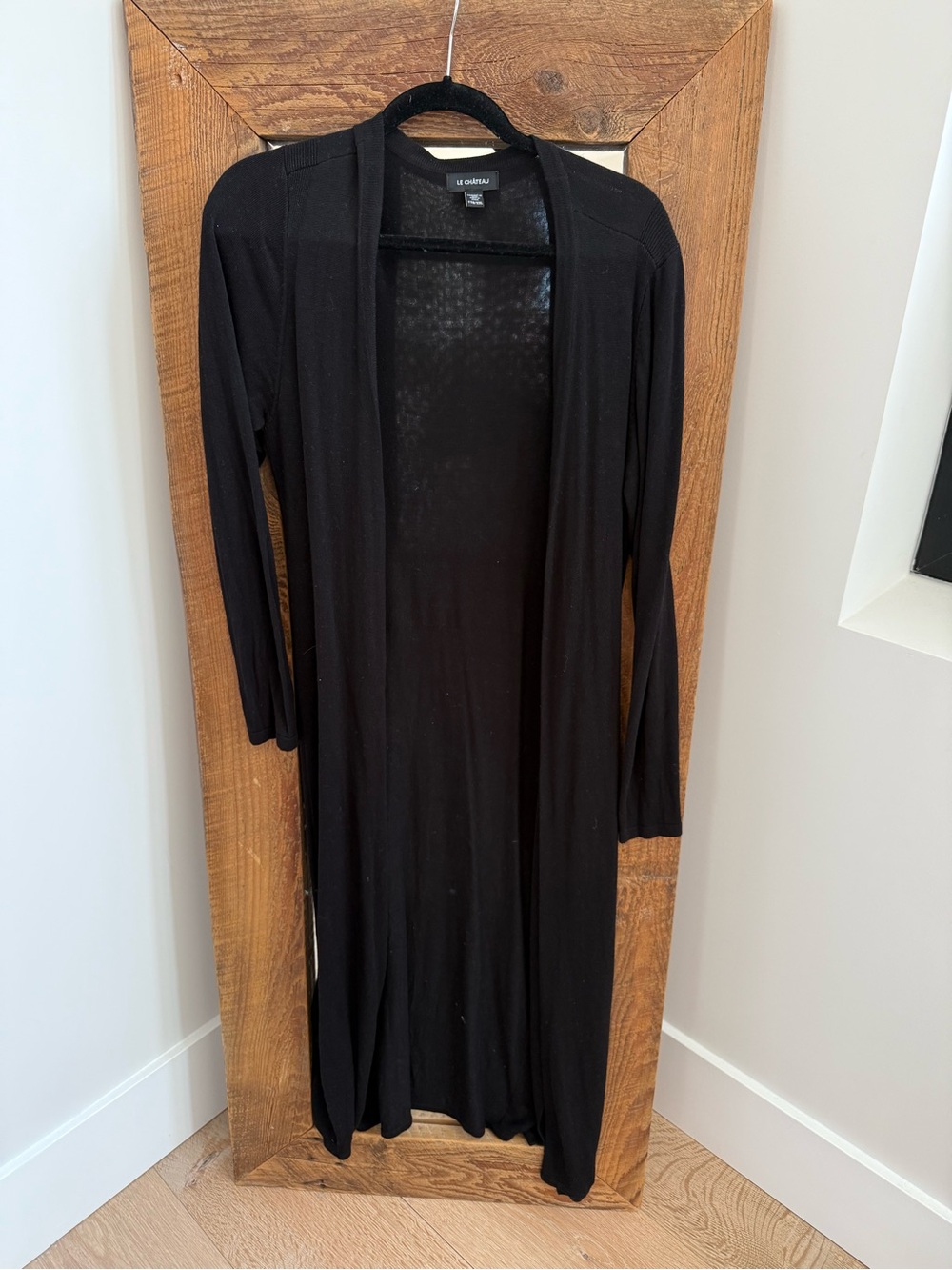 Le Chateau  Black Long Open Cardigan
